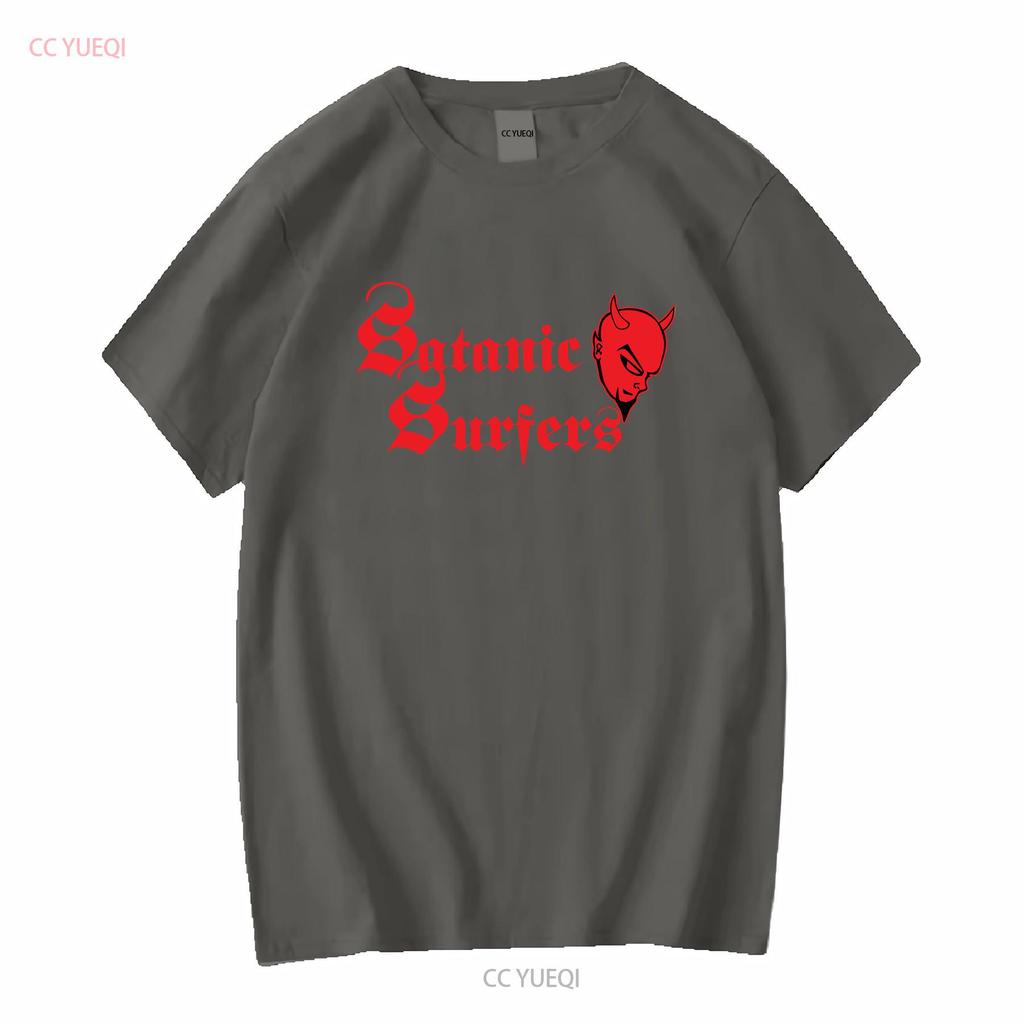 Satanic Surfers Devil Logo T Shirt Vintage Washed Designer Clothes Breathable Versatile Stretched Fashion Slightly Graphic