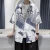 Spring and Summer Five-point Sleeve Shirt Men's Short-sleeved Loose Ancient Style Shirt Jacket