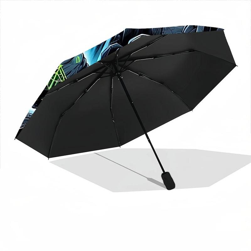1pc Wolf Emblem Folding Umbrella | Elegant Design, Fashionable Accessory, Durable Construction, Sturdy Ribs yy251107046