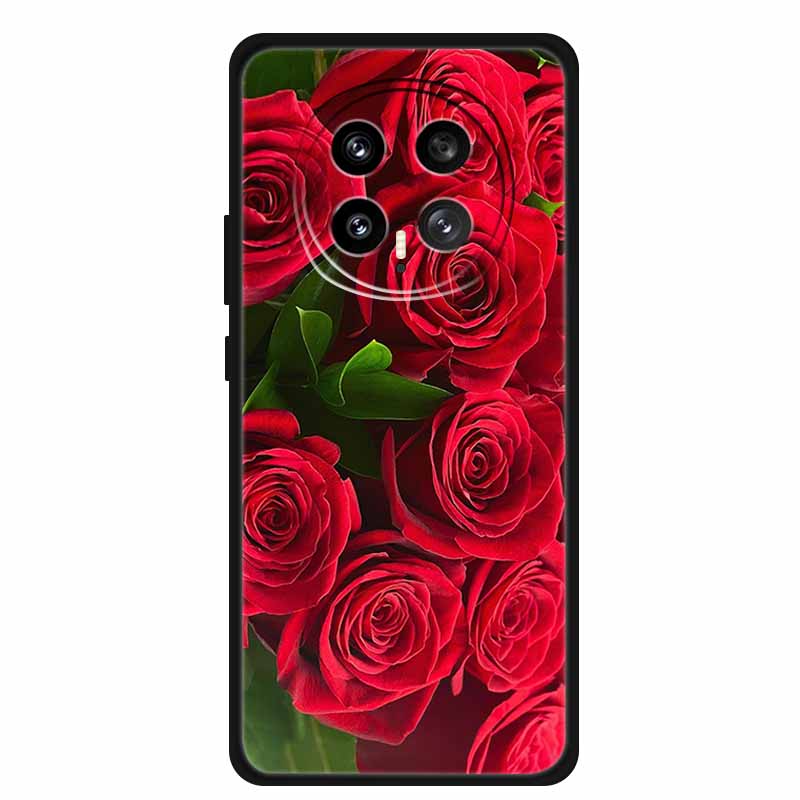 Защитный чехол для мобильного телефона For Honor Magic8 5G, с цветочным рисунком, мягкий, черный силикон, задняя крышка для Honor Magic 8 2025, чехол Funda