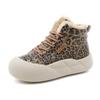 TUINANLE Winter Plush Casual Platform Shoes Woman Sneakers Slip On Shoes Women Flock Leopard Print Chunky Sneakers