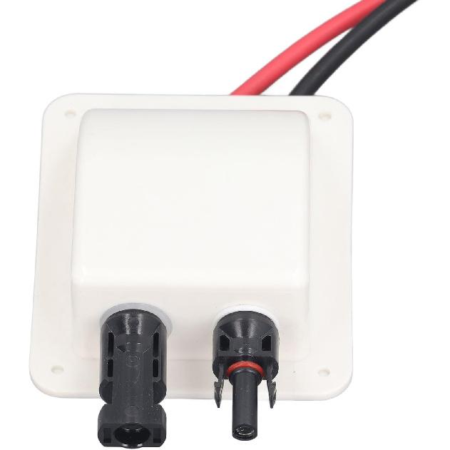 Walfront Солнечный двойной кабельный ввод, коробка, солнечный вводной корпус с удлинительным кабелем 10AWG длиной 2 м для автодомов, лодок, яхт, крыш