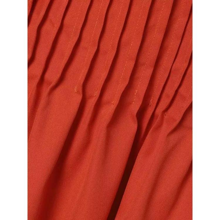 Women's Plus Size Summer Cotton Linen Dress Round Neck Short Sleeve Solid Color Pleated Pocket S-5XL