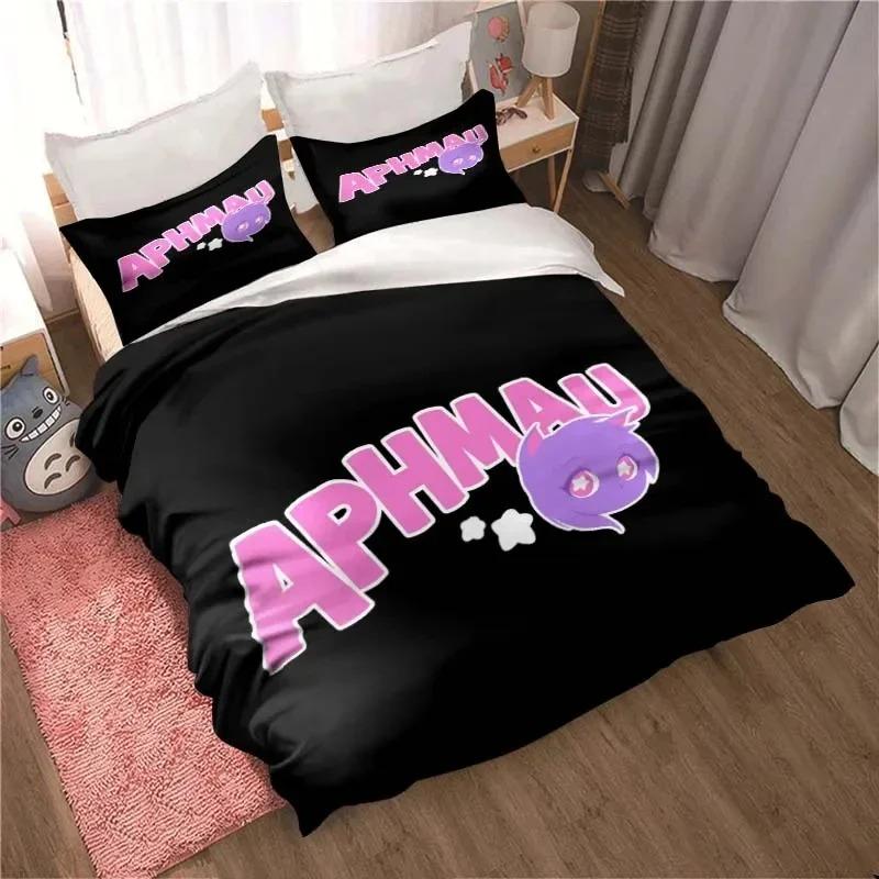 APHMAU Комплект постельного белья Комплект пододеяльника Односпальный Двуспальный King Size Кавайный Мультяшный Aphmau Спальня для взрослых Мальчиков Пододеяльник а также Наволочка