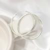 92.5 Sterling Silver Daily Simple Fashion Pipe Ring Silver Earrings 25mm