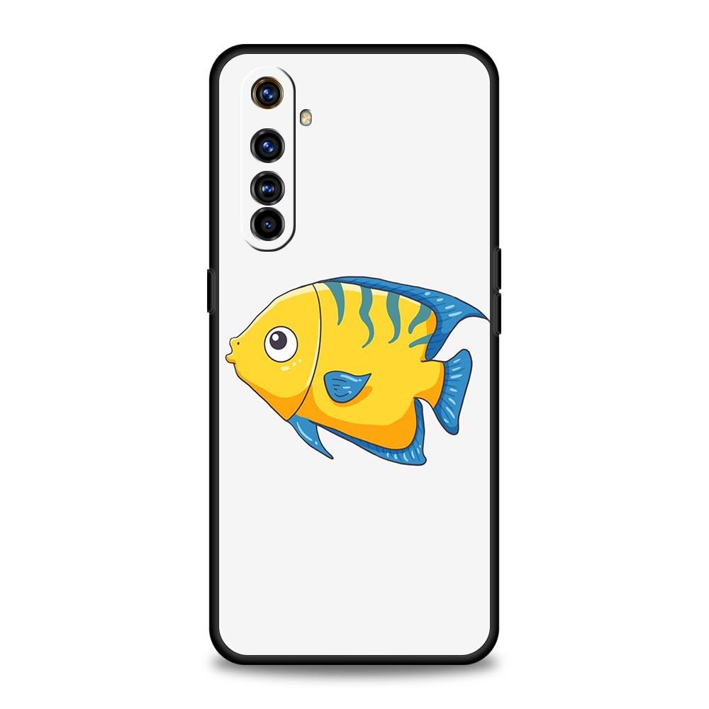 Мультяшный милый чехол для телефона с рыбками Для Realme 12 11 10 9 8 5G 7 6 GT5 GT3 GT2 Pro Plus C21 C11 C25 C35 Для GT Neo 2 3 3T 5 Чехол