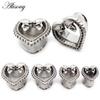 Alisouy 2pcs 8-25mm Stainless Steel Heart Love Skull Flared Ear Tunnels Plugs Expander Stretcher Earrings Body Piercing Jewelry