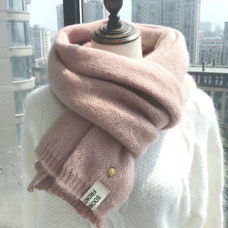 Pineapple Scarf Female Autumn and Winter Models Korean Wild Student Couple Cute Knitted Woolen Thick Warm Scarf