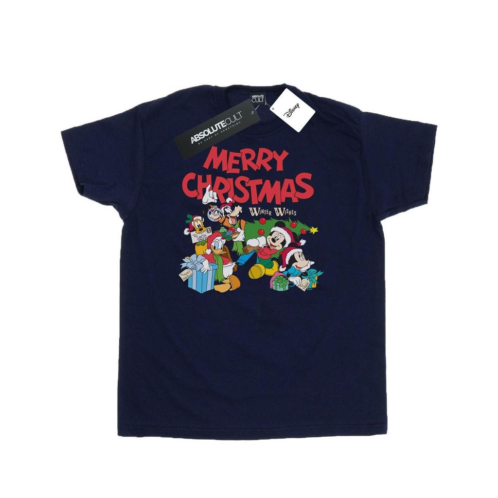 Disney Mens Mickey And Friends Winter Wishes T-Shirt