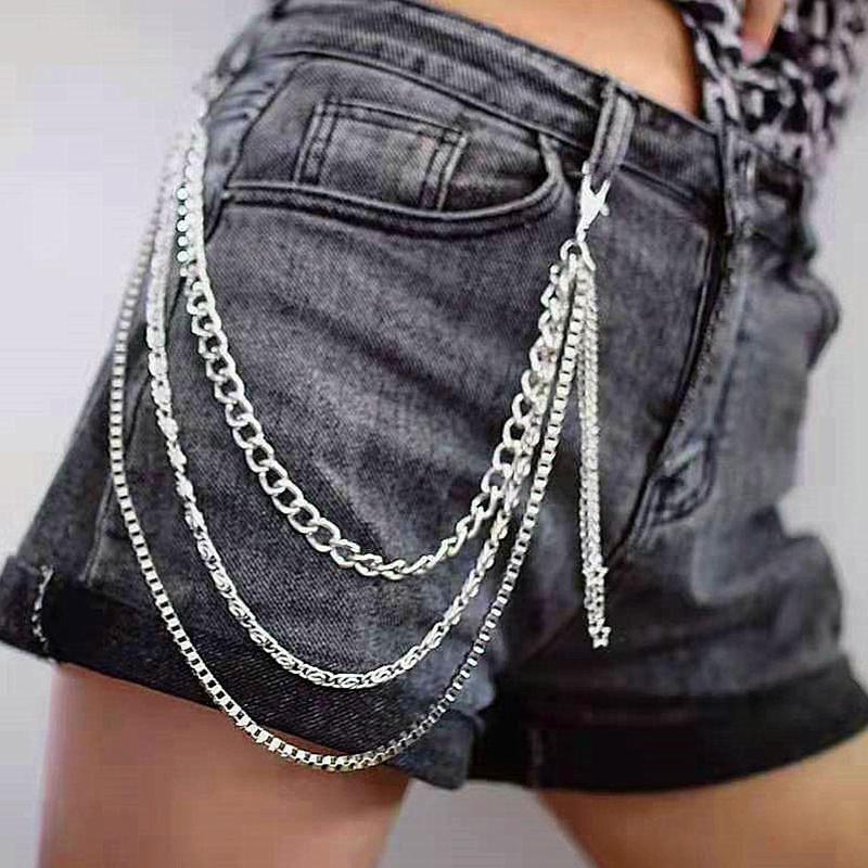 Женщины Мужчины Пояс Панк Металл Хип-Хоп Ювелирные Изделия Брюки Цепь DIY Модные Аксессуары