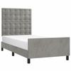 Bed Frame without Mattress Light Grey 90 x 190 cm Velvet