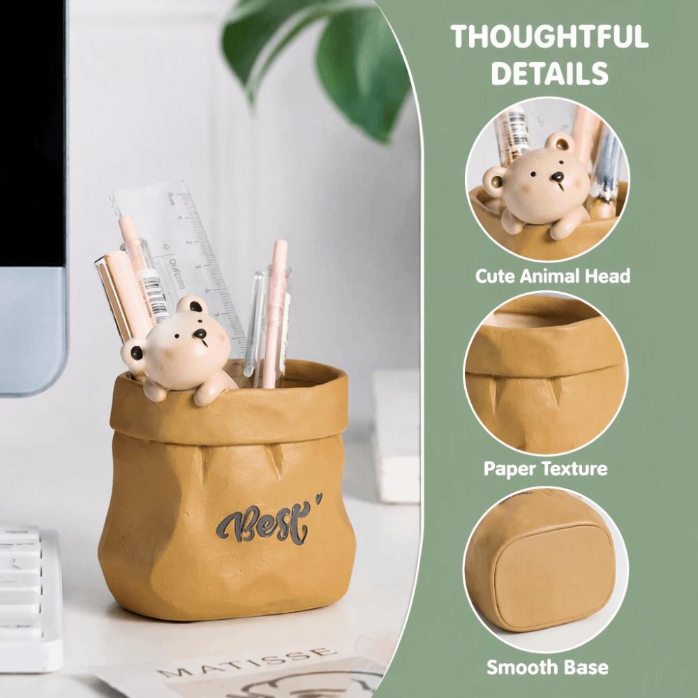 Animal Shaped Pencil Cup Plastic Desktop Stationery Organizer Unique Pen Holder Home Decor