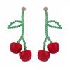 Милые и очаровательные маленькие свежие серьги-вишенки ручной работы с бусинами, летние богемные серьги с подвесками-фруктами для женщин