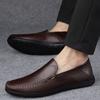 Модные брендовые мужские туфли-лоферы из воловьей кожи с верхним слоем, удобные, с мягкой подошвой, классические мужские туфли для отдыха на открытом воздухе, дышащие, нескользящие, для вождения