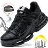 Fashion Air Cushion Safety Shoes Men Steel Toe Sneaker Puncture Proof Sport Work Shoes Man Safety Boots Black Male Work Boots Plus Size