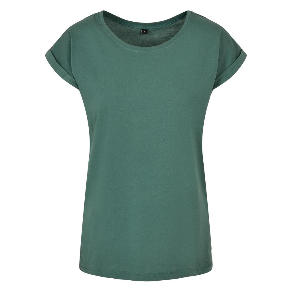 Build Your Brand Womens/Ladies Cotton Extended Shoulder T-Shirt