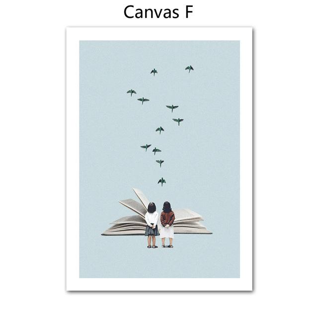 Абстрактный астронавт скандинавский воздушный шар кофе птицы пустынный дым плакат стены книги по искусству печать холст живопись Декор фотографии для гостиной