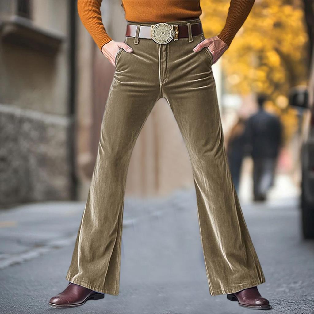 Мужские винтажные брюки-клеш 60-х 70-х годов, классический комфорт, расклешенные клеши, ретро диско наряды для мужчин