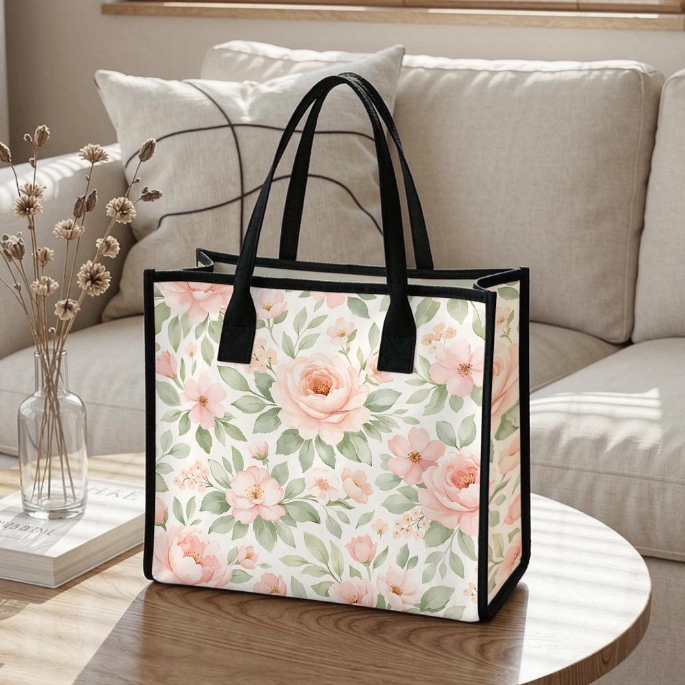 Elegant Floral Casual Tote Bag for Daily Shopping Travel Commute Portable Stylish Women Handbag