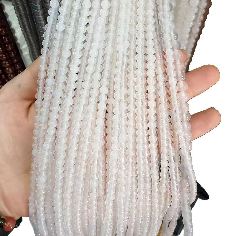Белый Агат Россыпью: Натуральные камни для DIY-аксессуаров для бижутерии, Популярные круглые бусины