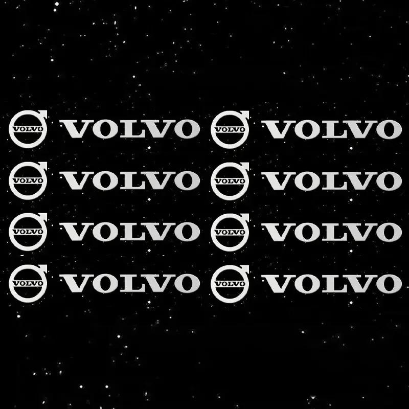 Металлические наклейки с логотипом Volvo для интерьера автомобиля - 4 или 8 штук
