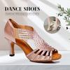 Атласные туфли для латиноамериканских танцев для женщин, взрослые, сексуальные туфли на высоком каблуке, со стразами, туфли для бальных танцев, танго, сальса, каблук 7,5 см