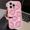 Милый Розовый Отпечаток Губ Силиконовый Мягкий Чехол Для Телефона Для iPhone 11 12 13 14 15 16 16e 17 Pro Max XS XR X 16 Plus Ударопрочный Конфетный Чехол
