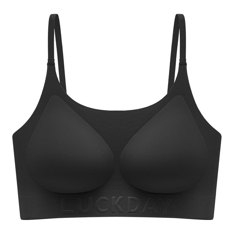 Invisible liquid foundation seamless underwear women's big breasts show small breasts gather soft support upper support dark skin tone no size