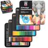 72 Professional Wooden Colored Pencils For Drawing And Coloring In Metal Etui