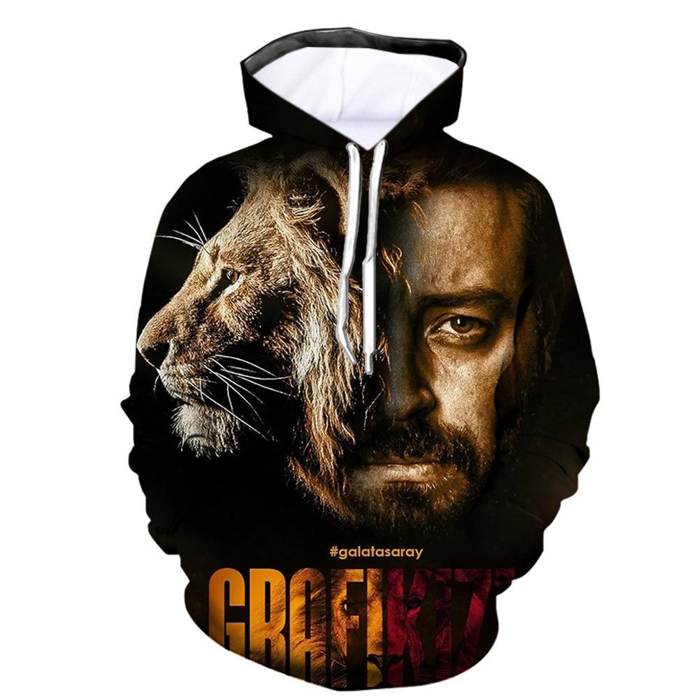 Весенне-осенняя модная мужская толстовка с 3D принтом льва, уличная одежда, одежда для пар, пуловеры с длинными рукавами для бега, повседневный спортивный костюм