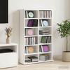 CD Rack White 60 x 17 x 92 cm Engineered Wood
