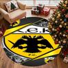 AEK Athens FC Pattern Round Rug, Indoor/Outdoor Mat, for Picnic, Gameroom, Bedroom, Office, Living Room, Home Decor Carpet, Birthday Gift