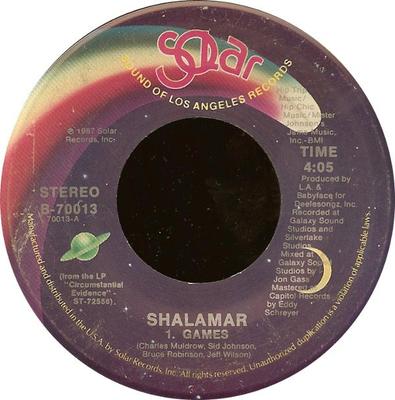 7-дюймовая пластинка SHALAMAR - Games B70013 Solar 1987 США Рэп и хип-хоп/R&B Б/У