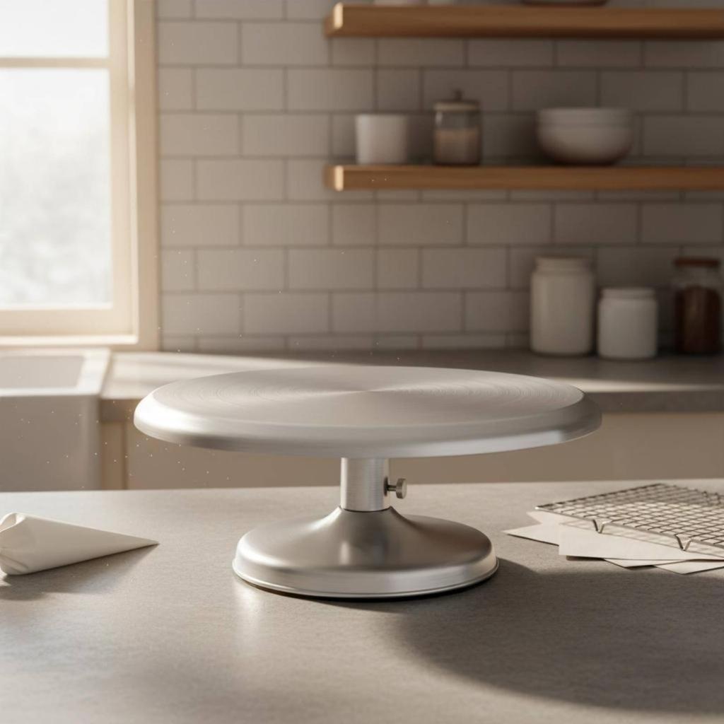 Поворотный столик для торта на 360 градусов, профессиональный, из нержавеющей стали, для декорирования