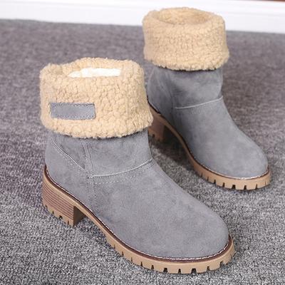 Модные женские ботинки на высоком каблуке, ботильоны с мехом, теплые зимние ботинки, без застежек, зимние ботинки Botas Mujer, женская обувь на каблуке
