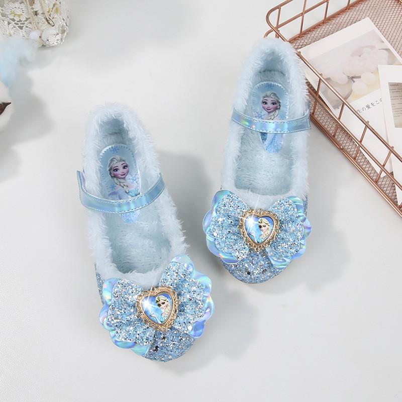 Girls Princess Winter Shoes Pink Elsa Crystal Heels Kids Toddler Dress