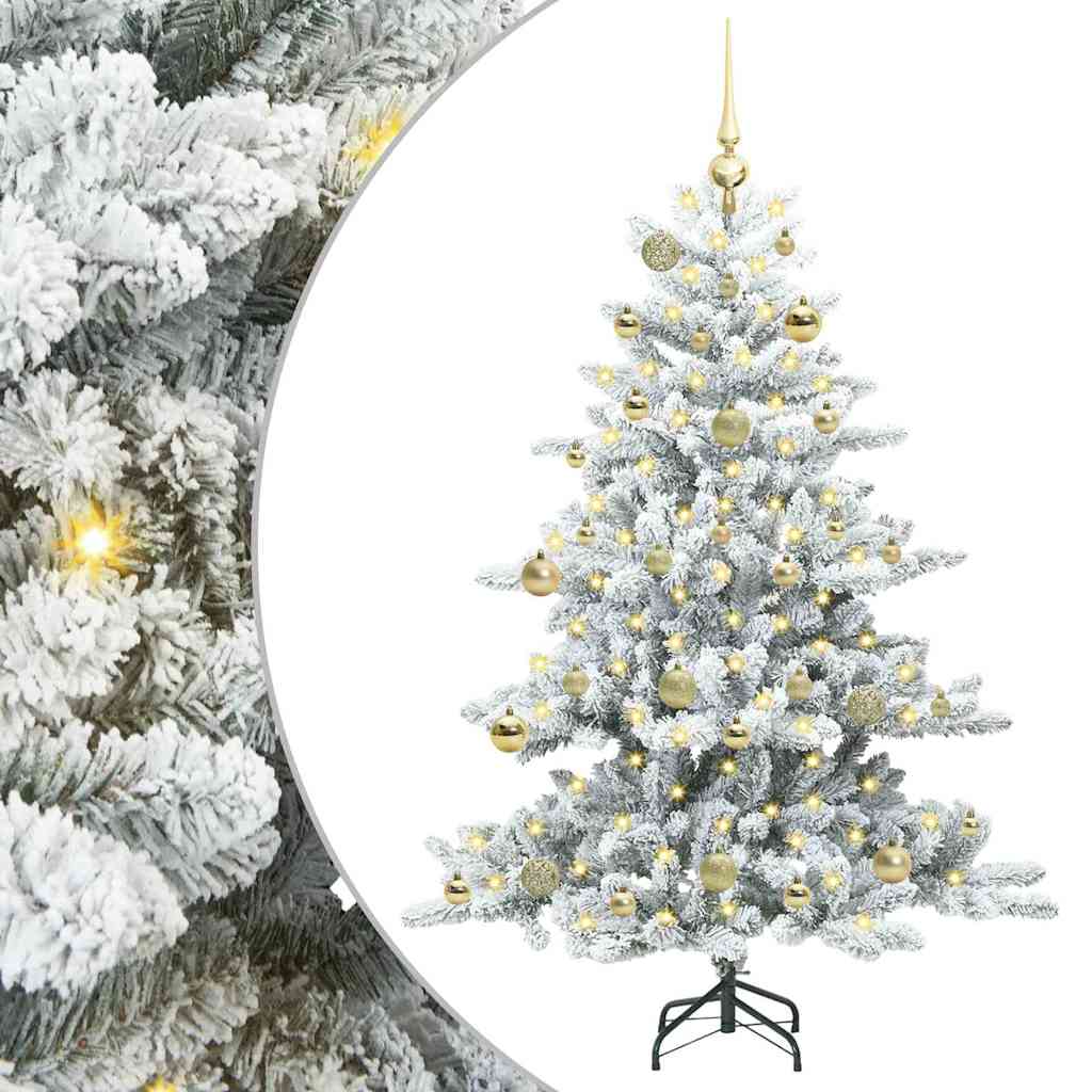 Artificial Foldable Christmas Tree White 150 cm PVC and Steel