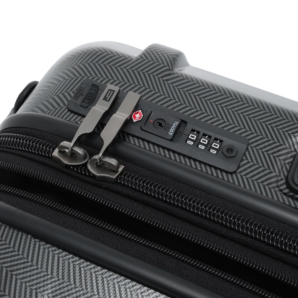 Чемодан-переноска CENTURY DELUXE Spinner Expandable S Size 40L 55cm [Hartman] Ручная кладь Ручная кладь Прибл.. 3,5 кг Черный/Пушечный металлик