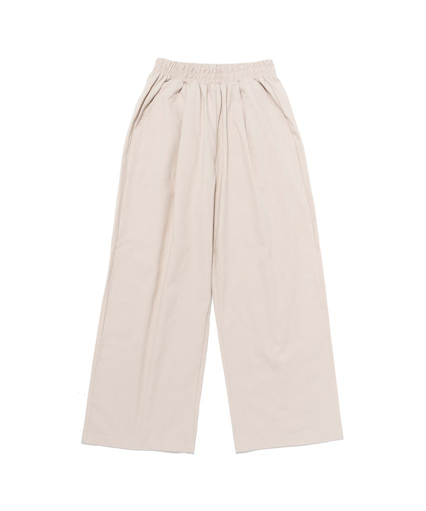 ANALOG MOOD Cotton Pintuck Wide Pants (Ivory)