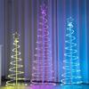 1.2/1.5/1.8M спиральная искусственная подсвеченная рождественская елка с RGB сменной гирляндой для улицы DIY рождественское световое шоу елка