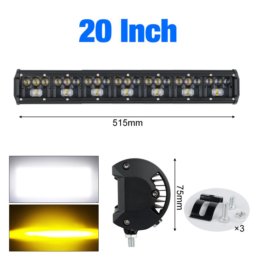 1 шт. двухцветный автомобильный светодиодный светильник для бездорожья 4x4, прожектор, противотуманная фара, 12 В, 24 В, фара для грузовика, фермы, трактора, лодки, внедорожника, квадроцикла, световая полоса/рабочий свет, белый и желтый