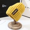 Knitted Winter Hat Women Korean Style Warm Letter For Casual Daily Wear
