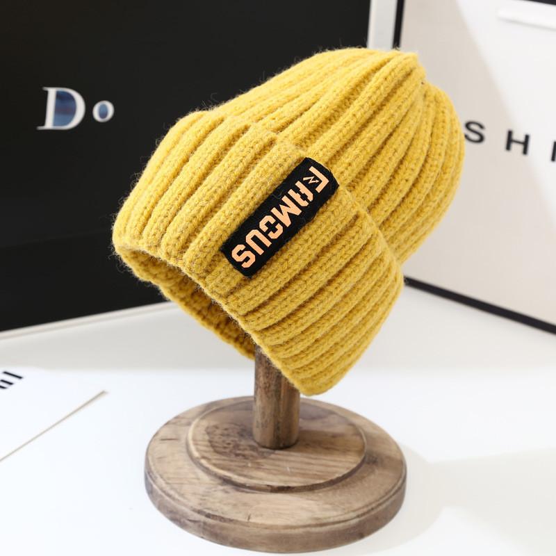 Knitted Winter Hat Women Korean Style Warm Letter For Casual Daily Wear