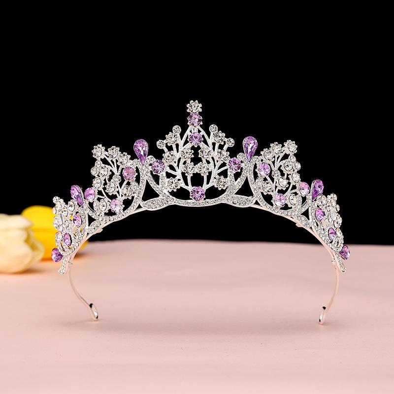 Crystal Red Princess Crown Headdress: Sweet Bridal Hair Accessory & 18th Birthday Gift