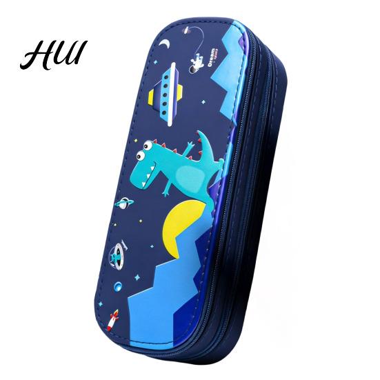 Thick Fabric Pencil Case Astronaut for Kids Large Capacity Space Theme Pouch Stationery Box with Rocket Print Waterproof Canvas Bag Boys Girls