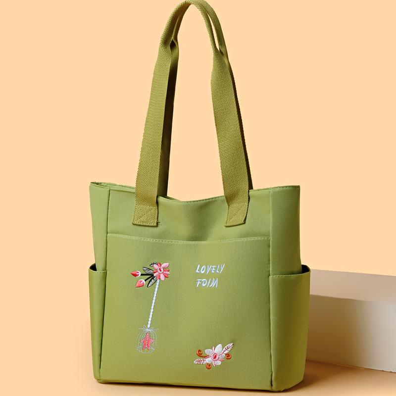 2025 Новая Мода Вышитая Сумка Большая Вместимость Легкая Многокарманная Сумка Через Плечо Досуг Джокер Дорожная Сумка