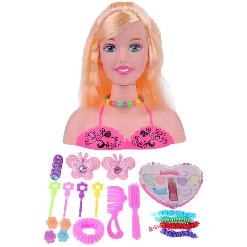 Fun Half Body Makeup Hairstyle Doll Mannequin Head Pretend Play Princess Dressing Engaging Learning Toy Beautiful Girls