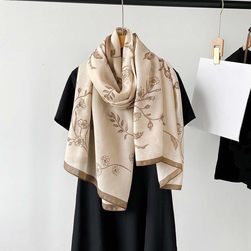 Breathable Women Floral Scarf Long Sunscreen Headscarf Fashion Thin Large Shawl Gift