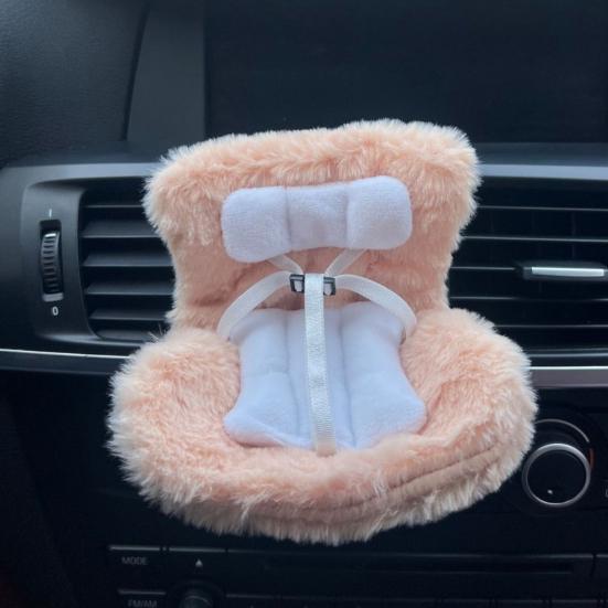 Кукольное автокресло безопасности с клипсой для вентиляционного отверстия и ароматизированными фишками, микрофибровое кукольное сиденье, украшение для автомобиля для поклонников кукол, коллекционеров
