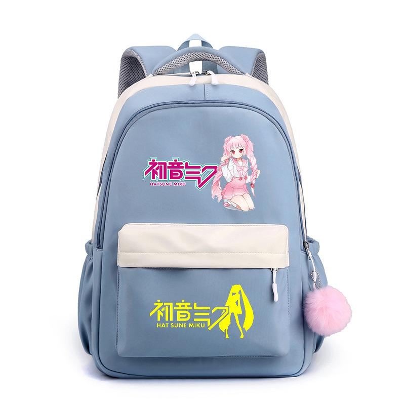 Аниме Периферийные товары Hatsune Future Школьный рюкзак Рюкзак Мультяшный рюкзак Конфетный цвет Большая вместимость Студенческий школьный рюкзак Канцелярские товары